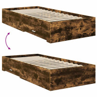 Produktbild för Sängram med huvudgavel Rökt ek 70 x 190 cm Konstruerat trä