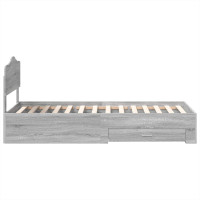 Produktbild för Sängram med huvudgavel Grå Sonoma 70 x 190 cm Konstruerat trä