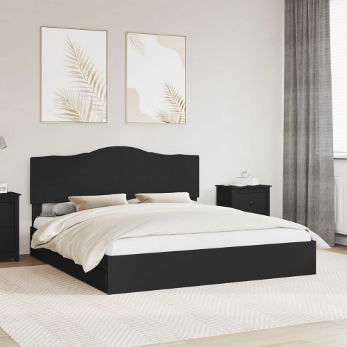 vidaXL Förvaringssäng med låda Svart 200 x 200 cm Konstruerat trä - Sängar & Sängramar