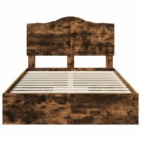 Produktbild för Förvaringssäng med låda Rökt ek 135 x 190 cm Konstruerat trä