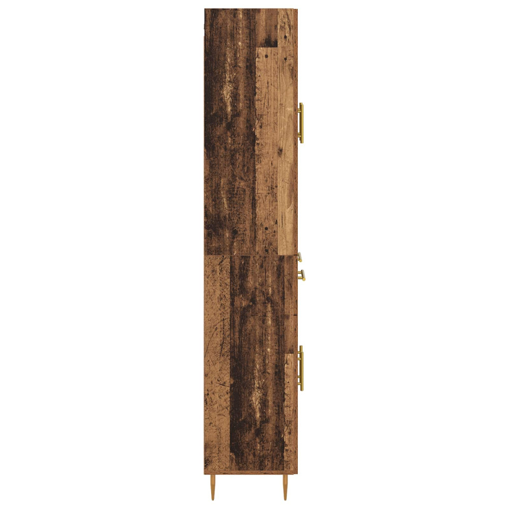 Produktbild för Skåp med låda Gammalt trä 69,5 x 34 x 180 cm Konstruerat trä
