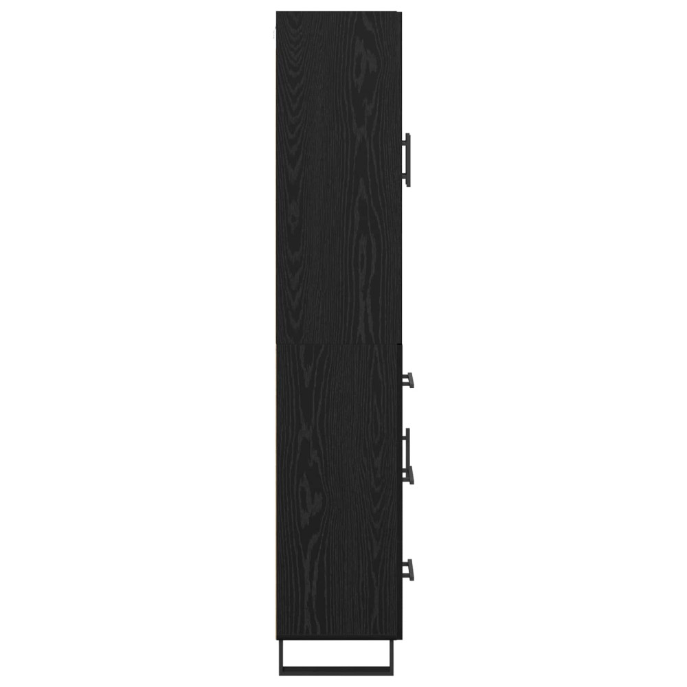 Produktbild för Skåp 2 pcs Svart Ek 69,5 x 34 x 180 cm Konstruerat trä och glas