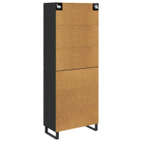 Produktbild för Skåp 2 pcs Svart Ek 69,5 x 34 x 180 cm Konstruerat trä och glas