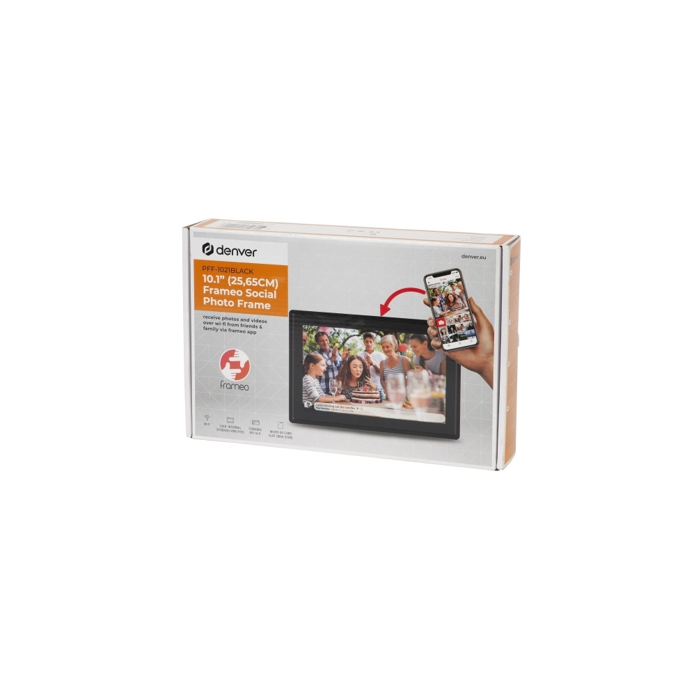Produktbild för DENVER FRAMEO PFF-1021BLACK - digital fotoram