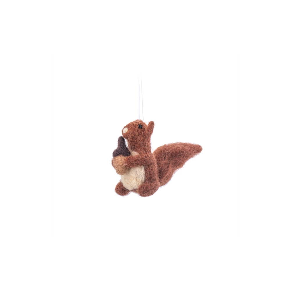 Produktbild för Squirrel with Acorn Felt Decoration