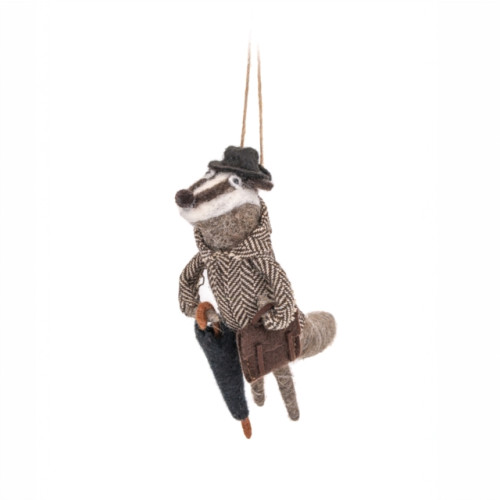 SASS & BELLE Bowler Badger Felt Decoration