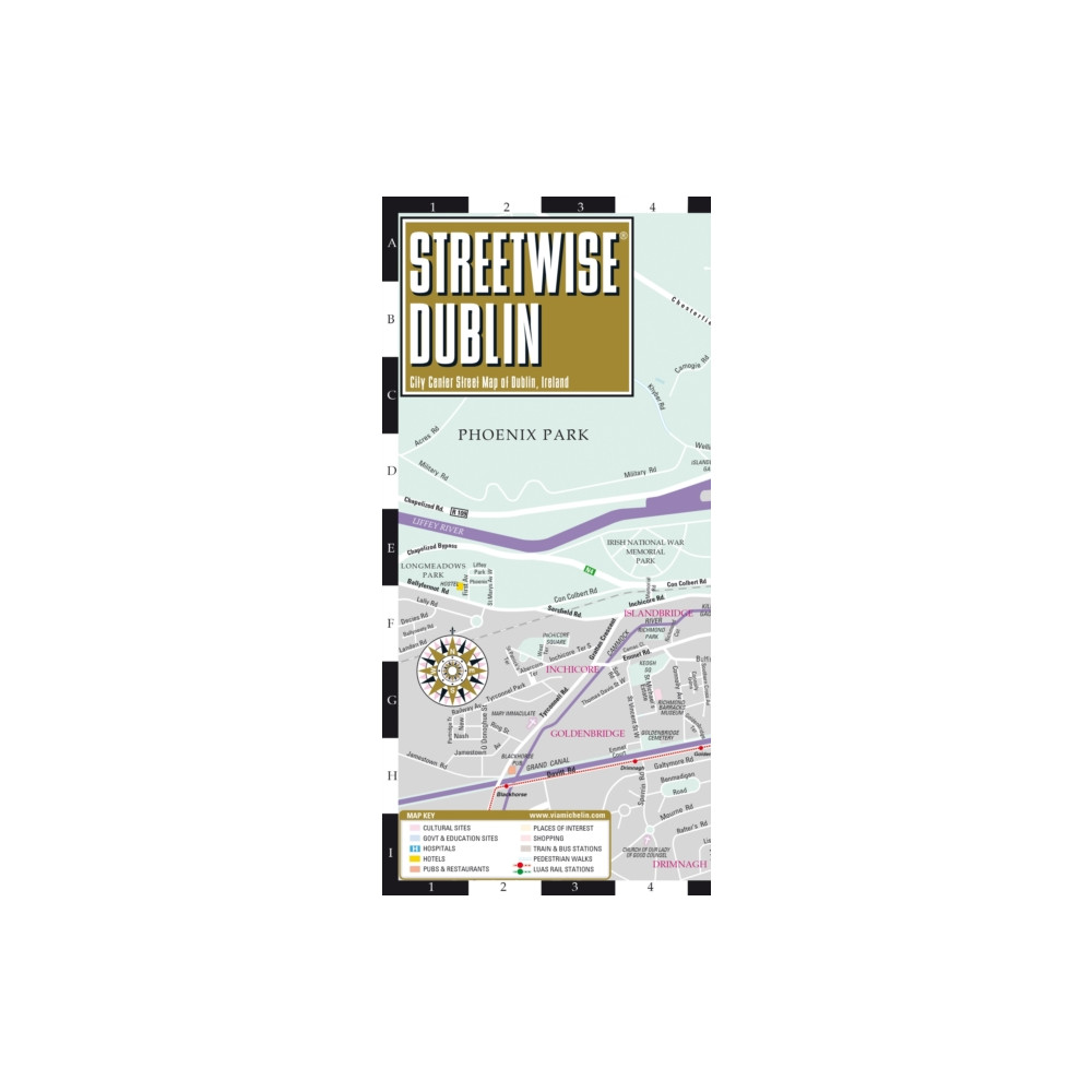 Produktbild för Streetwise Dublin Map - Laminated City Center Street Map of Dublin, Ireland