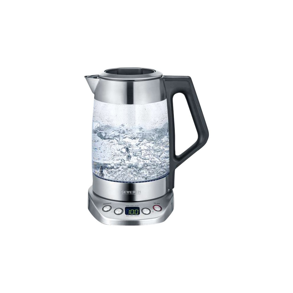 Produktbild för SEVERIN WK 3479 Deluxe - tebryggare/kittel - glass/brushed stainless steel/black