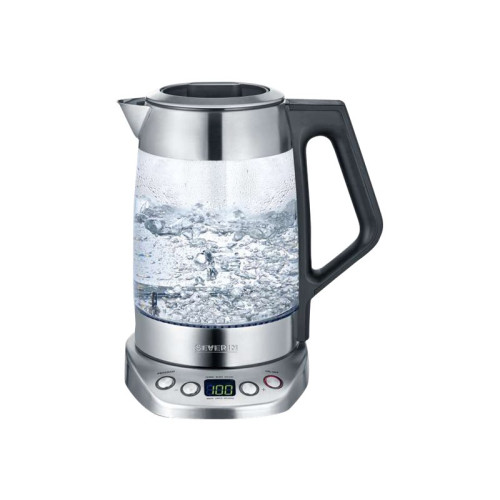 SEVERIN Elektrogeräte GmbH SEVERIN WK 3479 Deluxe - tebryggare/kittel - glass/brushed stainless steel/black