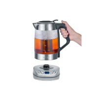 Produktbild för SEVERIN WK 3479 Deluxe - tebryggare/kittel - glass/brushed stainless steel/black