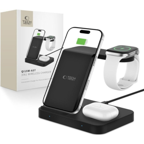 Tech-Protect TECH-PROTECT QI15W-A37 3IN1 WIRELESS CHARGER FOR ANDROID & A...