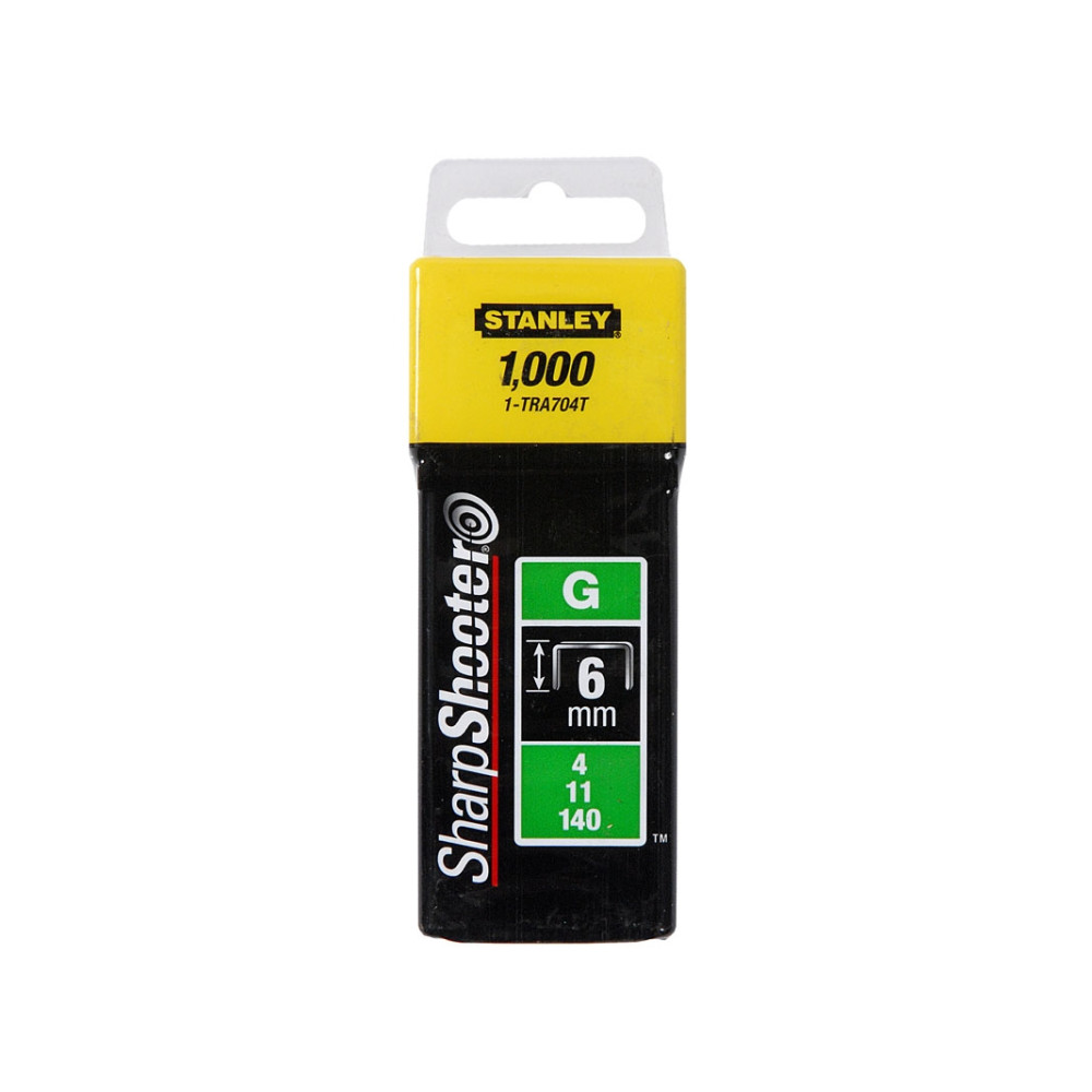 Produktbild för Stanley 1-TRA706-5T, Häftklammersats, 1 cm, Stål, Stål, 5000...