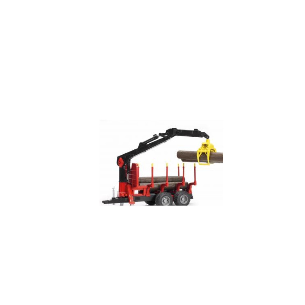 Produktbild för Bruder Forestry trailer with loading crane, 4 trunks and gra...