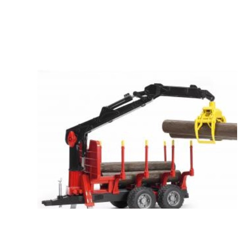 Bruder Bruder Forestry trailer with loading crane, 4 trunks and gra...