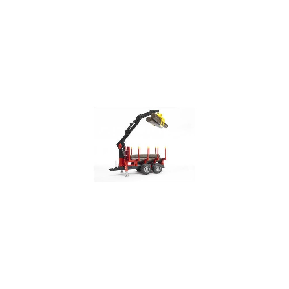 Produktbild för Bruder Forestry trailer with loading crane, 4 trunks and gra...