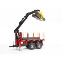 Produktbild för Bruder Forestry trailer with loading crane, 4 trunks and gra...