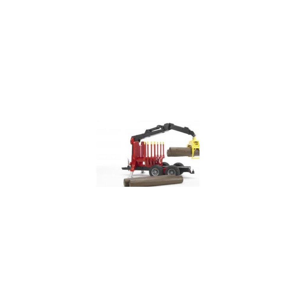 Produktbild för Bruder Forestry trailer with loading crane, 4 trunks and gra...