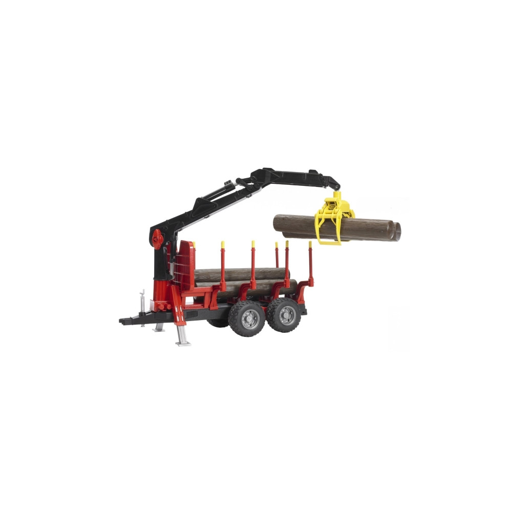 Produktbild för Bruder Forestry trailer with loading crane, 4 trunks and gra...