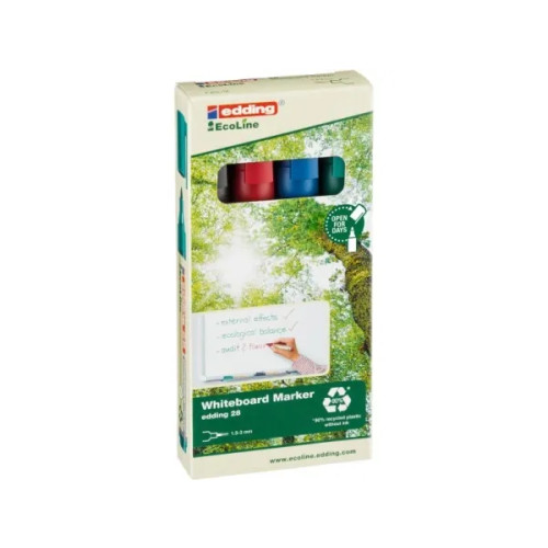 edding edding EcoLine 28 board - markering - svart, röd, blå, grön (paket om 4)