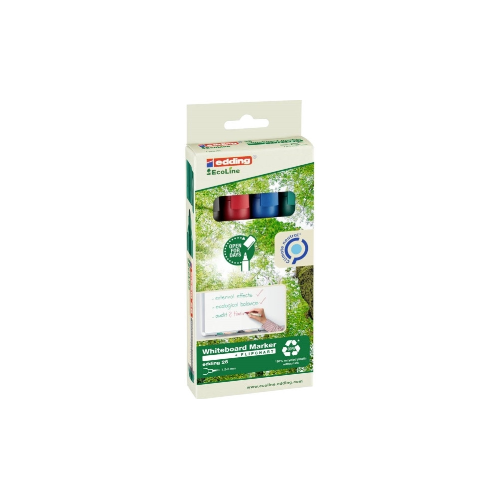 Produktbild för edding EcoLine 28 board - markering - svart, röd, blå, grön (paket om 4)