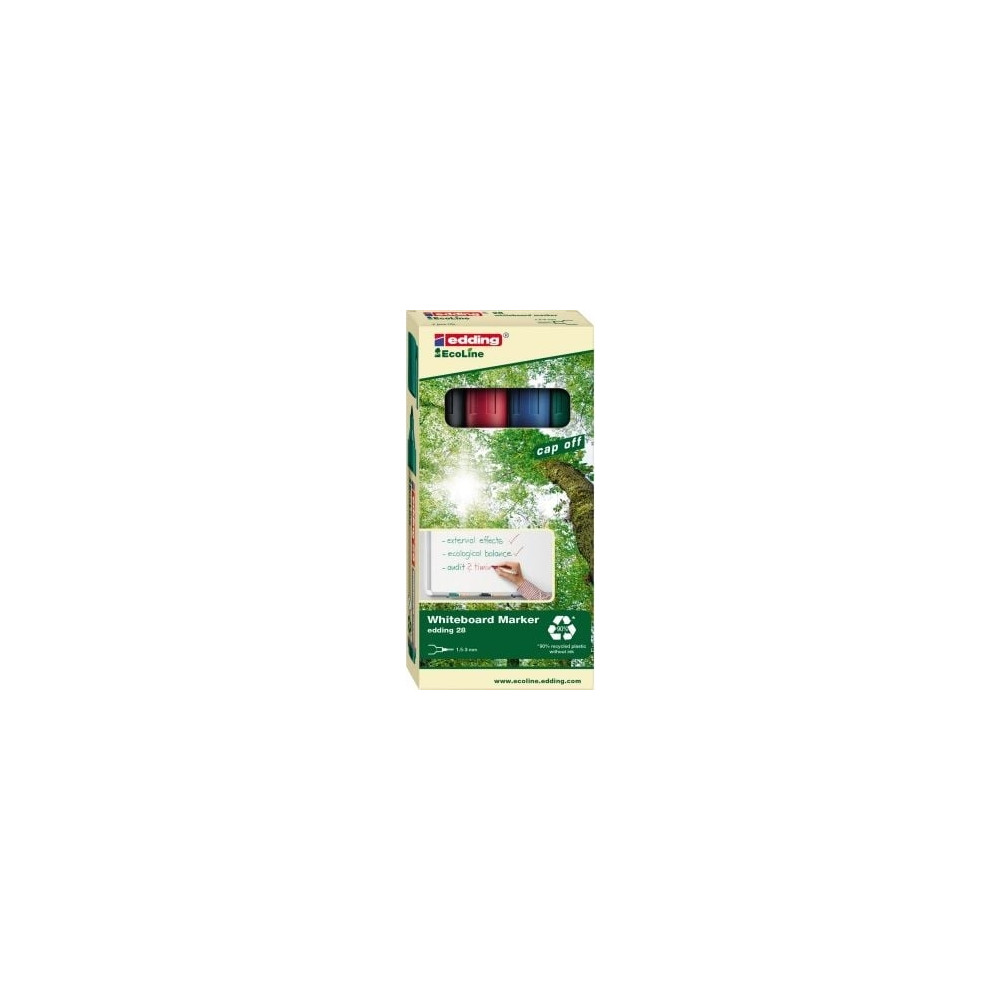 Produktbild för edding EcoLine 28 board - markering - svart, röd, blå, grön (paket om 4)
