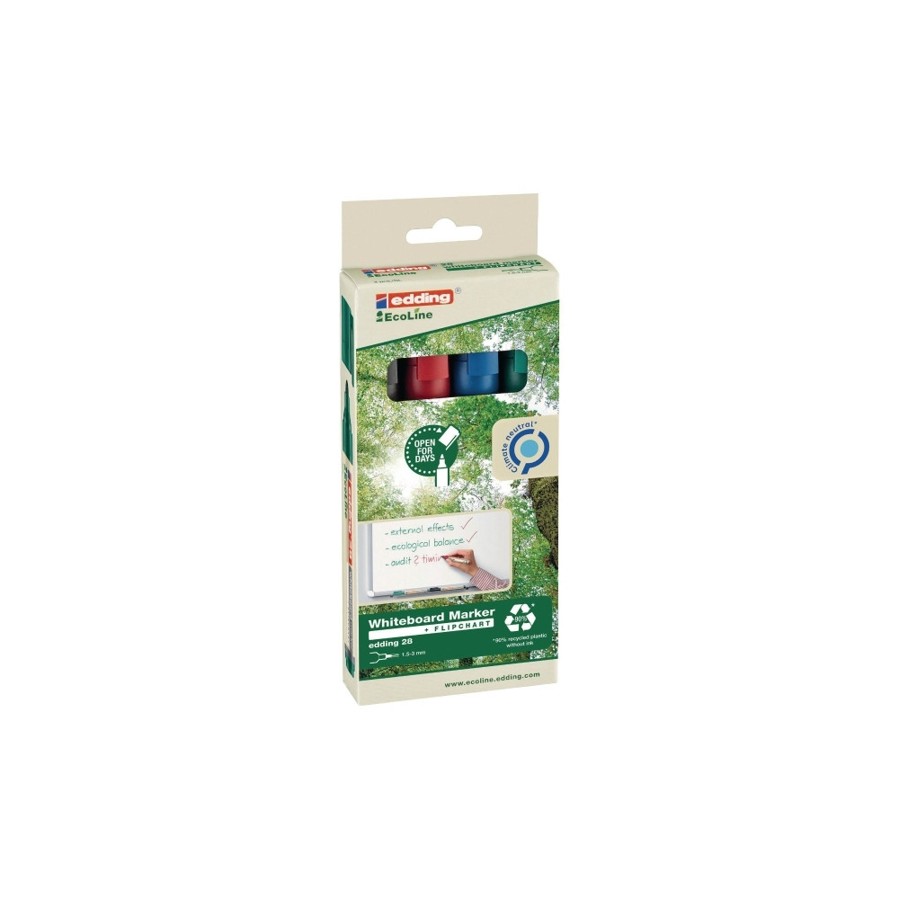 Produktbild för edding EcoLine 28 board - markering - svart, röd, blå, grön (paket om 4)