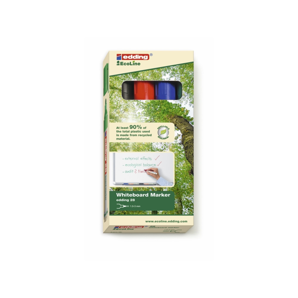 Produktbild för edding EcoLine 28 board - markering - svart, röd, blå, grön (paket om 4)