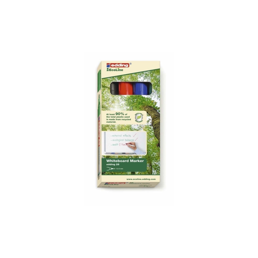 Produktbild för edding EcoLine 28 board - markering - svart, röd, blå, grön (paket om 4)