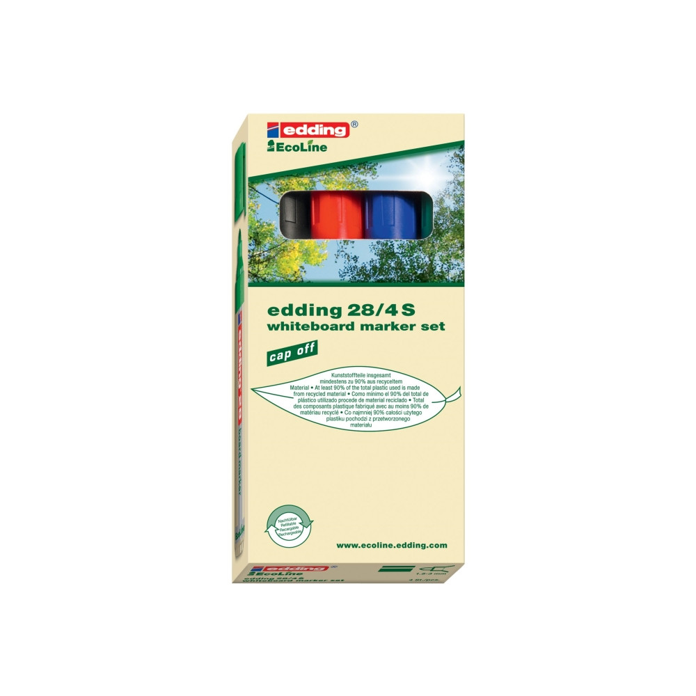 Produktbild för edding EcoLine 28 board - markering - svart, röd, blå, grön (paket om 4)