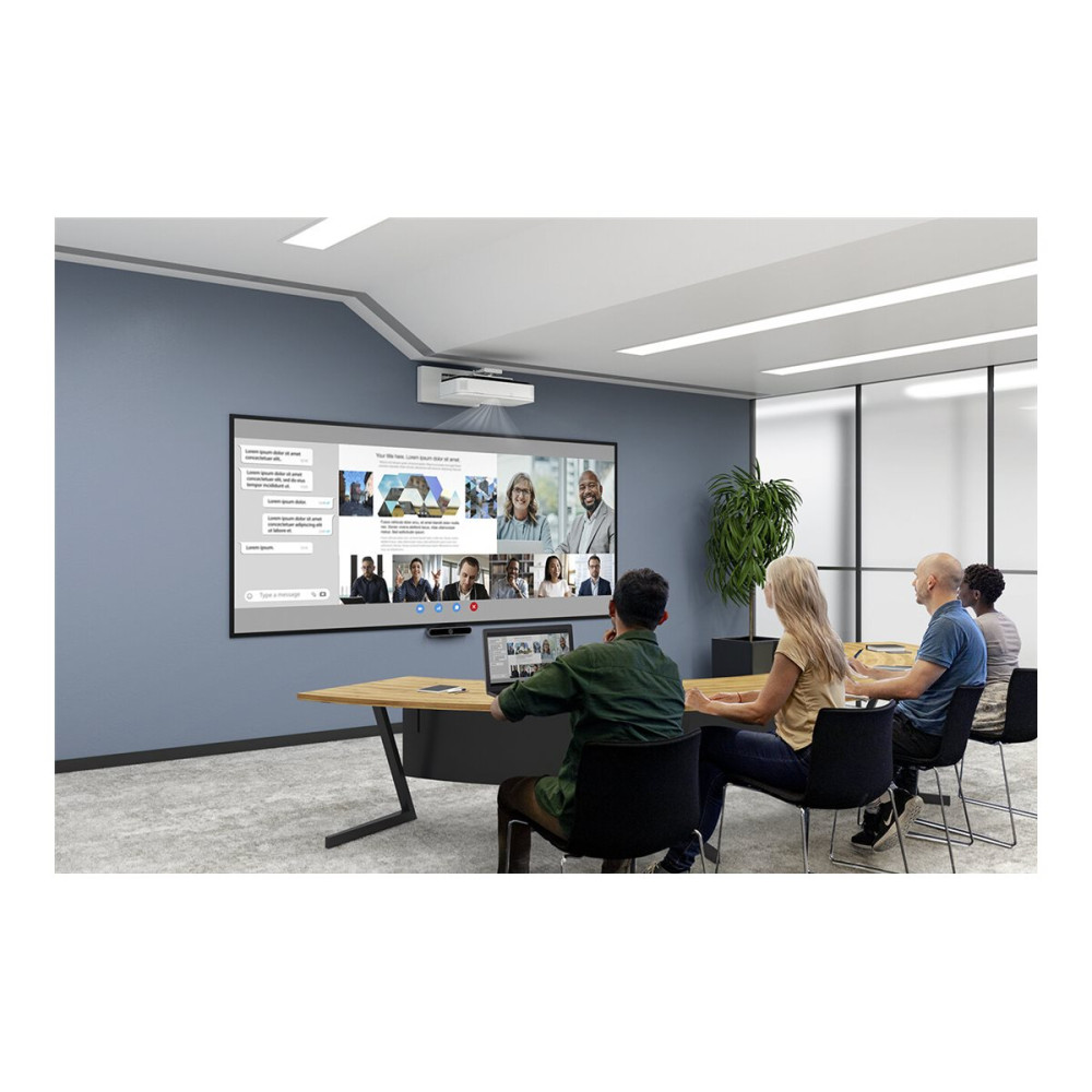 Produktbild för Epson EB-810E - 3LCD-projektor - super-ultra-short throw-objektiv - 802.11a/b/g/n/ac trådlös/LAN/Miracast - vit