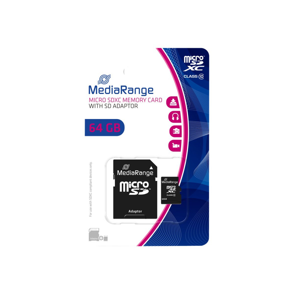 Produktbild för MediaRange - flash-minneskort - 64 GB - microSDXC