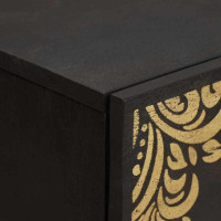 Produktbild för Sideboard med låda 2 pcs Svart 60 x 33 x 75 cm Massivt mangoträ