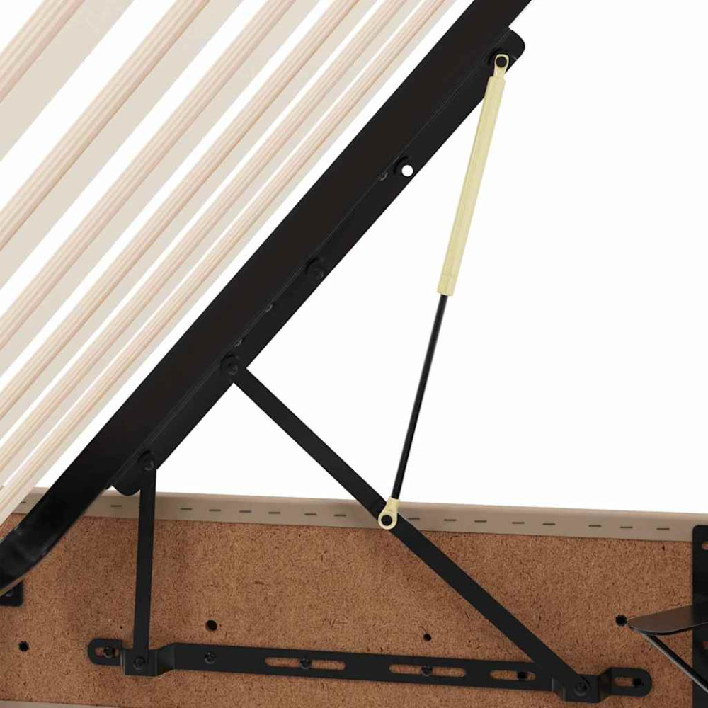 Produktbild för Förvaringssäng med huvudgavel Cappucino 120 x 200 cm Konstläder