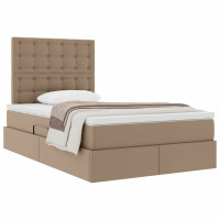 Produktbild för Förvaringssäng med huvudgavel Cappucino 120 x 200 cm Konstläder