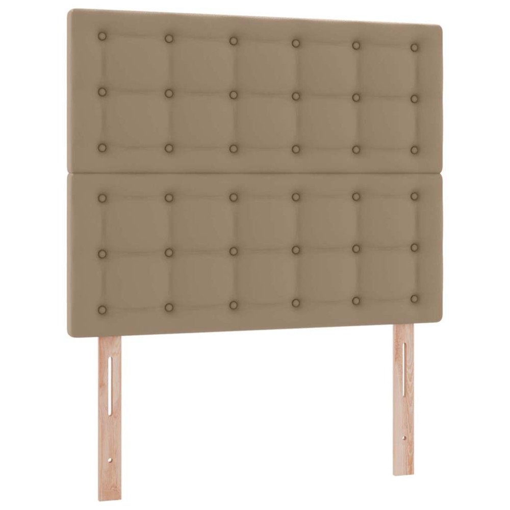 Produktbild för Förvaringssäng med huvudgavel Cappucino 120 x 200 cm Konstläder