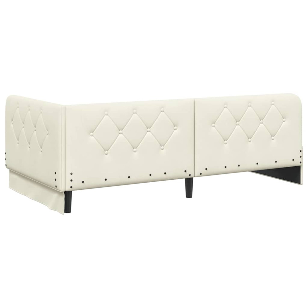 Produktbild för Hörn Sängram Kräm 100 x 200 cm Sammet