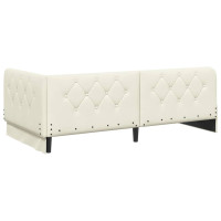 Produktbild för Hörn Sängram Kräm 100 x 200 cm Sammet