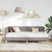 Produktbild för Hörn Sängram Taupe 90 x 190 cm tyg