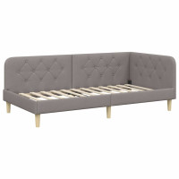 Produktbild för Hörn Sängram Taupe 90 x 190 cm tyg