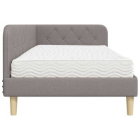 Produktbild för Hörn Sängram Taupe 90 x 190 cm tyg