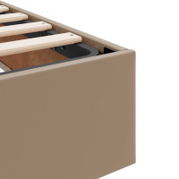Produktbild för Förvaringssäng med madrass med madrass 2 pcs Cappuccino Skinn
