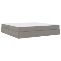 Produktbild för Förvaringssäng med madrass Taupe 200 x 200 cm Polyester