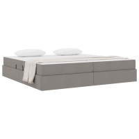 Produktbild för Förvaringssäng med madrass Taupe 200 x 200 cm Polyester