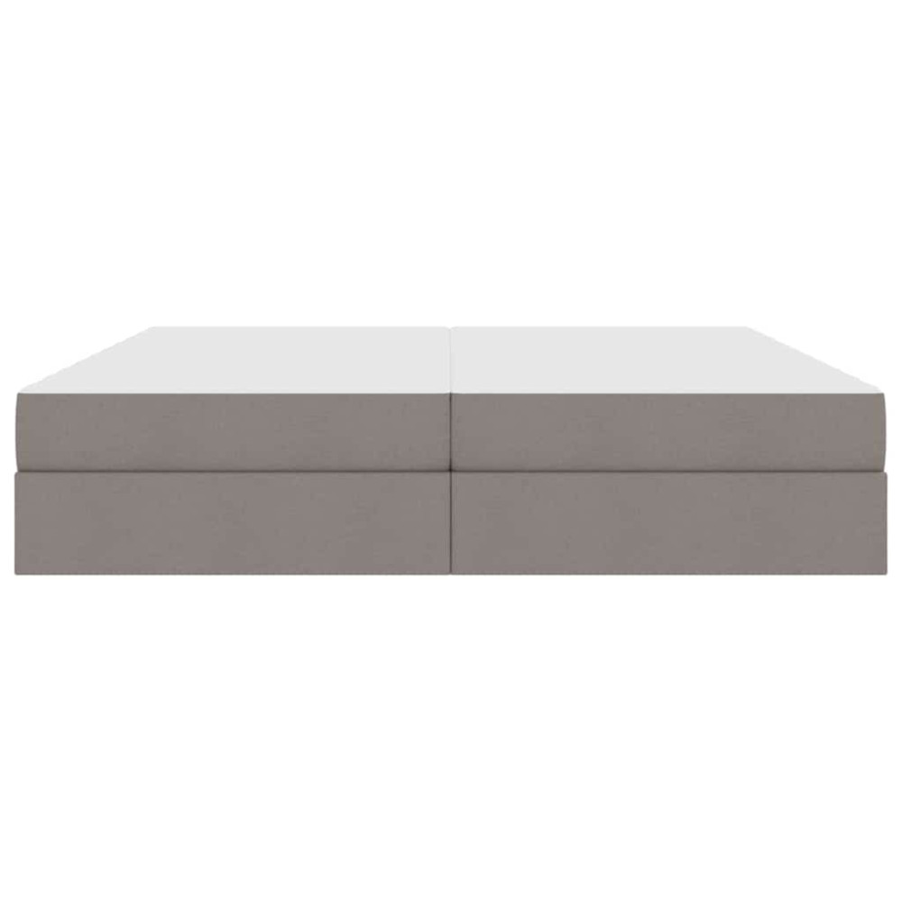 Produktbild för Förvaringssäng med madrass Taupe 200 x 200 cm Polyester
