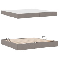 Produktbild för Förvaringssäng med madrass Taupe 200 x 200 cm Polyester