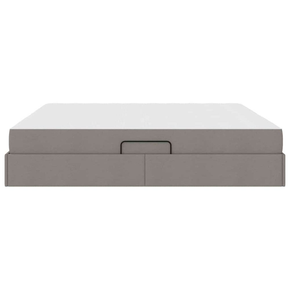 Produktbild för Förvaringssäng med madrass Taupe 200 x 200 cm Polyester