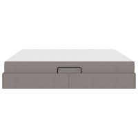 Produktbild för Förvaringssäng med madrass Taupe 200 x 200 cm Polyester