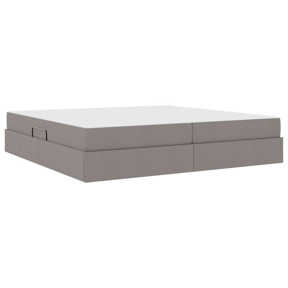Produktbild för Förvaringssäng med madrass Taupe 200 x 200 cm Polyester