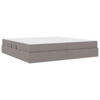 Produktbild för Förvaringssäng med madrass Taupe 200 x 200 cm Polyester