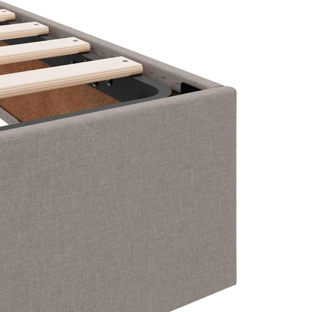 Produktbild för Förvaringssäng med madrass Taupe 200 x 200 cm Polyester
